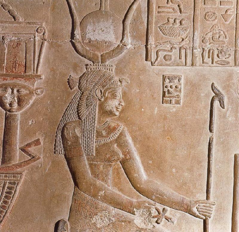 unknow artist Kleopatra VII. ,Relief,Dendera,Agypten France oil painting art